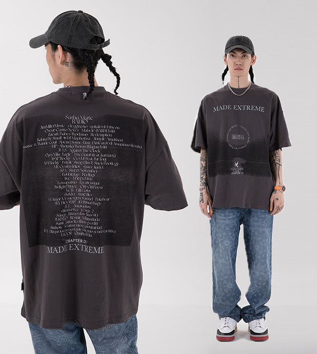 Retro Hip-hop Men And Women Loose Short Sleeves