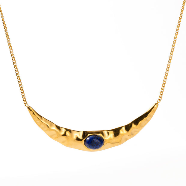Personalized Pleated Moon Necklace Jewelry