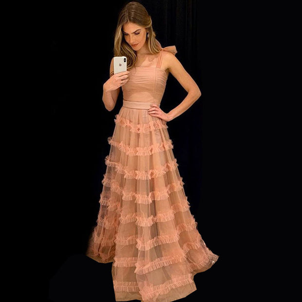 Sexy strapless sleeveless dress