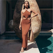 Women's Sexy Knitted Halter Neck Dress