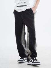 American Retro Side Gradient Black Jeans For Men