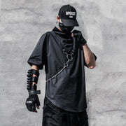 Dark Personality High Neck Loose Short Sleeve T-Shirt