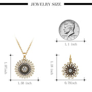 Sun Necklace Earrings Jewelry Set