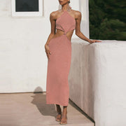 Women's Sexy Knitted Halter Neck Dress