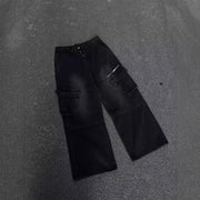 High Street Fashion Brand Zipper Large Workwear With Pocket Jeans Men