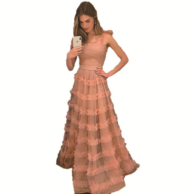Sexy strapless sleeveless dress
