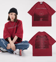 Retro Hip-hop Men And Women Loose Short Sleeves