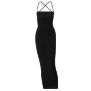 Autumn Sexy Halter Back Strap Dress
