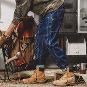 Retro Workwear Jeans Men's Autumn Loose Bright Line