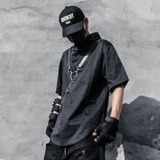 Dark Personality High Neck Loose Short Sleeve T-Shirt
