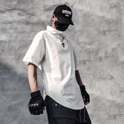 Dark Personality High Neck Loose Short Sleeve T-Shirt