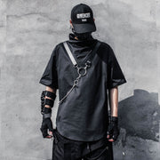 Dark Personality High Neck Loose Short Sleeve T-Shirt