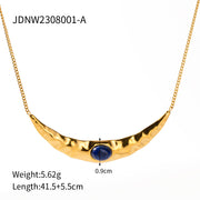 Personalized Pleated Moon Necklace Jewelry
